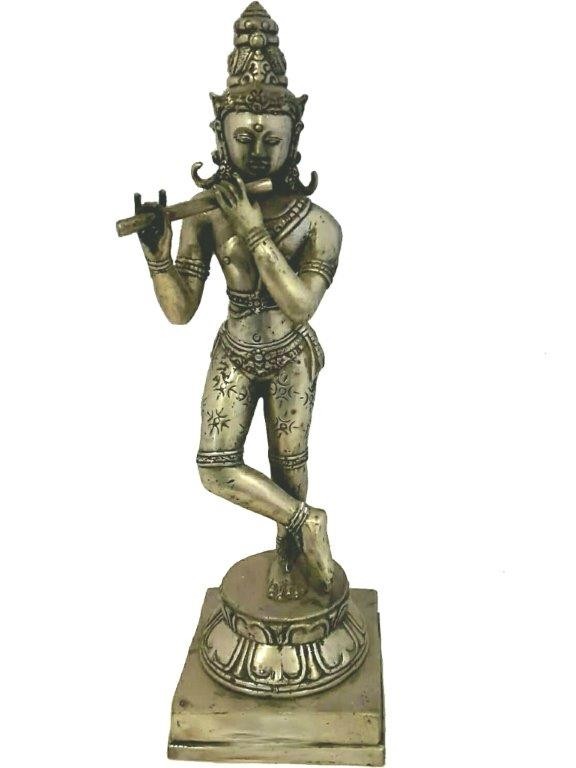 Krishna, flötenspielend