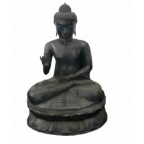 Buddha sitzend, patiniert 