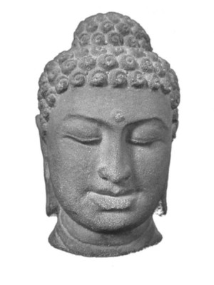 Buddha Kopf 30 cm Schwarz