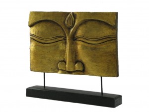 Relief Buddha mit Ständer, gold