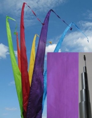 Fahne violett einschl. Teleskopstange, 500 cm 